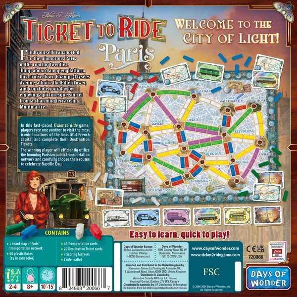 Ticket To Ride: Paris Board Game - Image 5